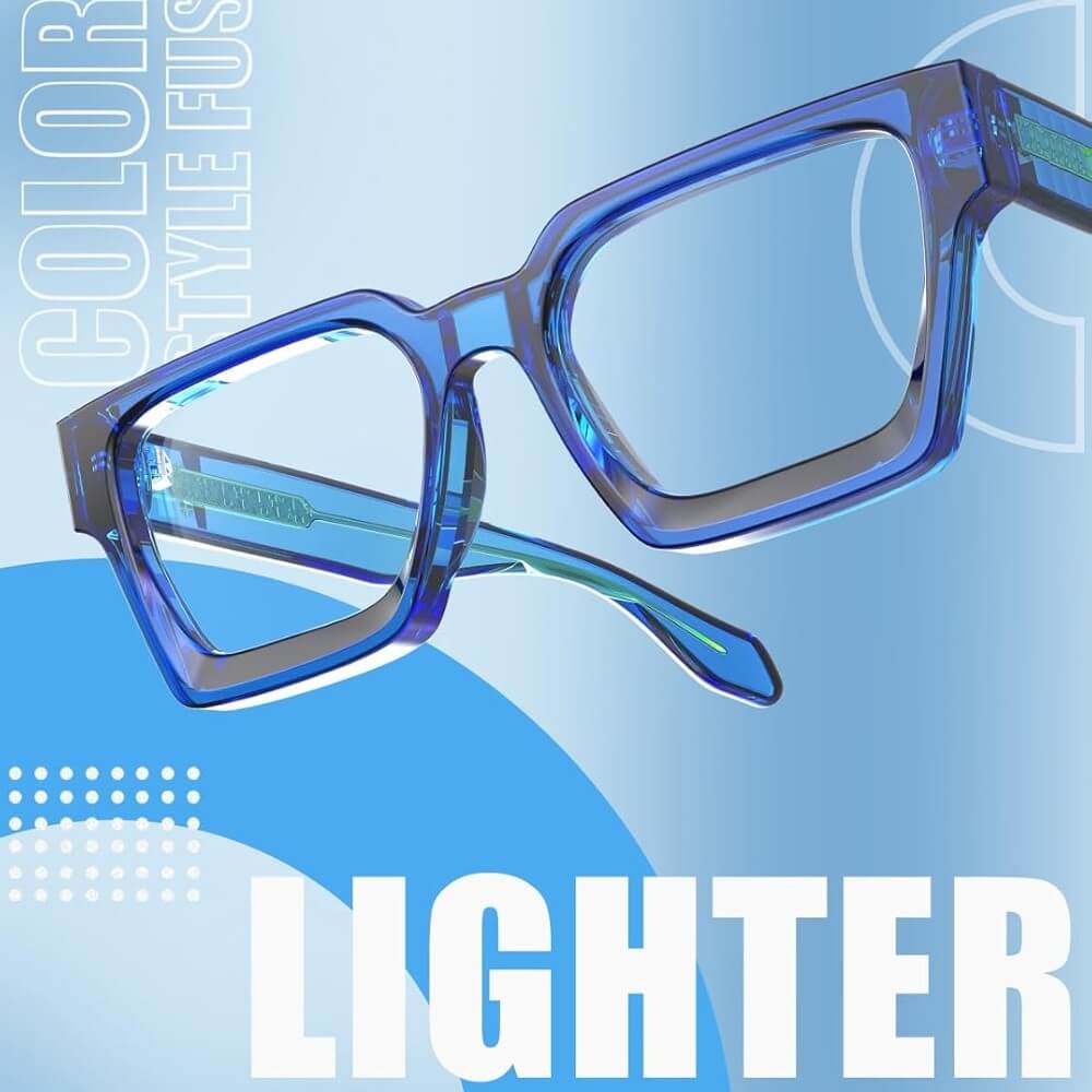 Blue Light Blocking Glasses for Computer Gaming Oversized Frame - Marbles