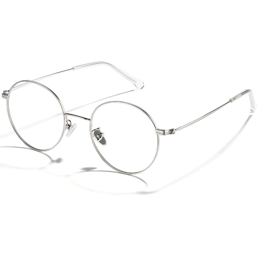 Blue Light Glasses Computer Eyewear Round Metal Frame Clear Lens - PeeWee