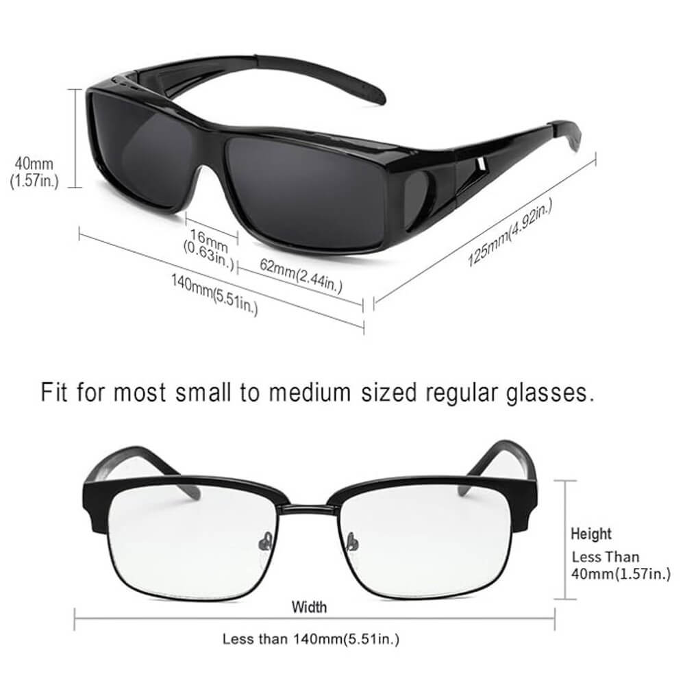 Fit Over Glasses Sunglasses Polarized UV400 Protection Wrap Over Glasses Oversize Frame